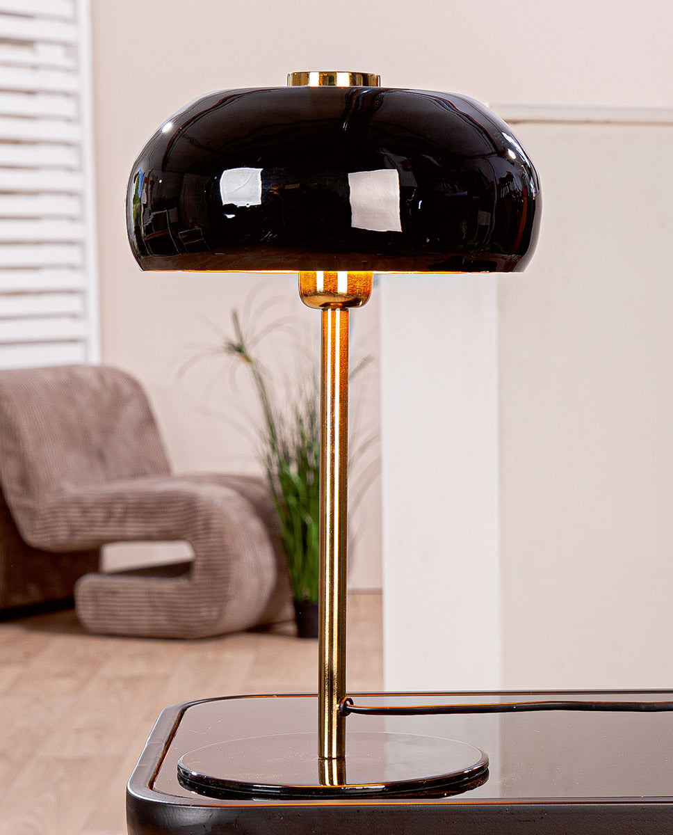 Bank Tafellamp Zwart Goud E27
