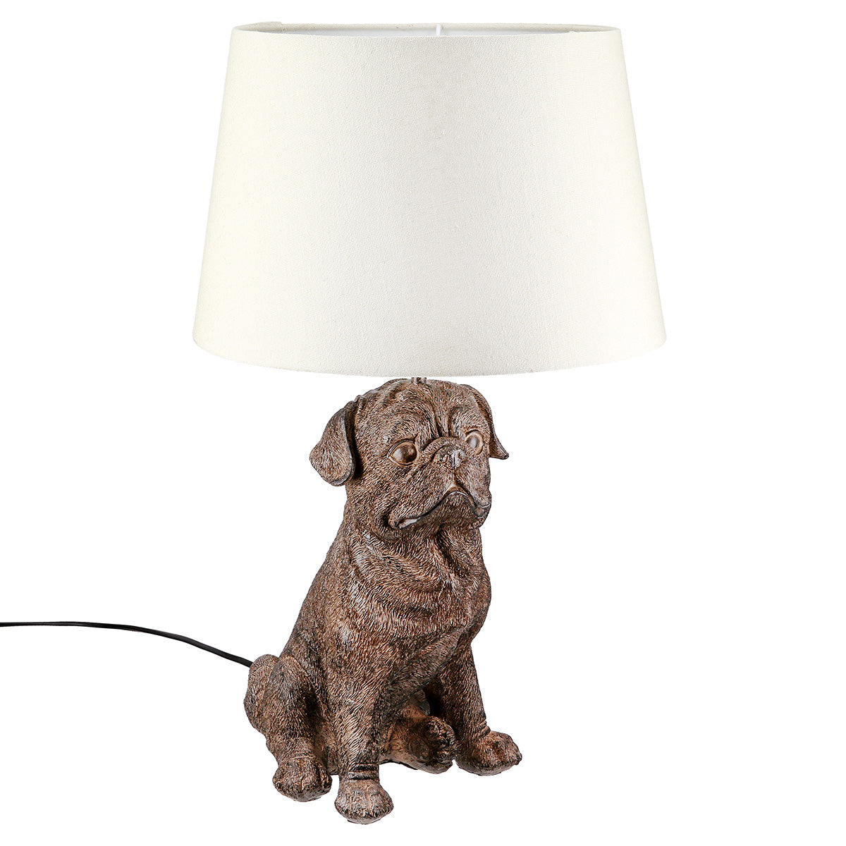 Mops Hond Tafellamp Donkerbruin