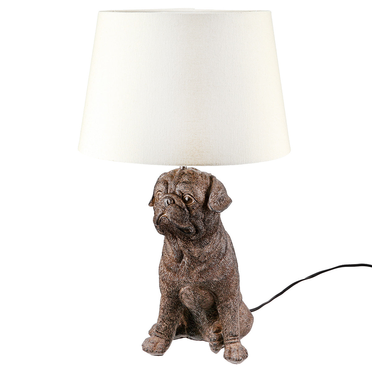 Mops Hond Tafellamp Donkerbruin