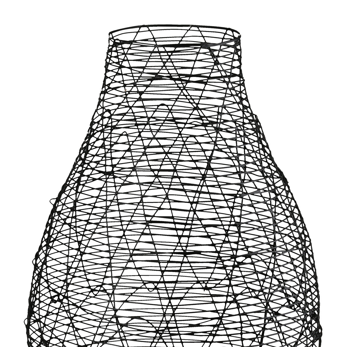 Zwarte Bolvormige Vaas Wire 25.5 cm