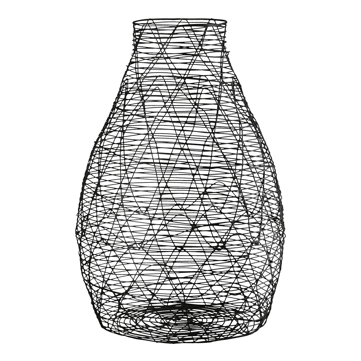Zwarte Bolvormige Vaas Wire 33 cm