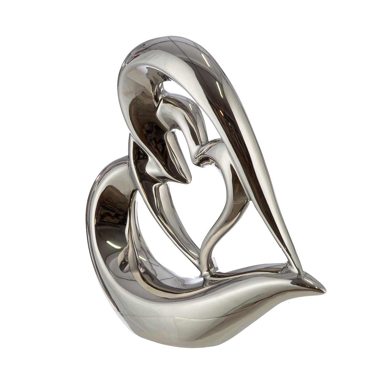 Keramisch Hart Decoratie Zilver