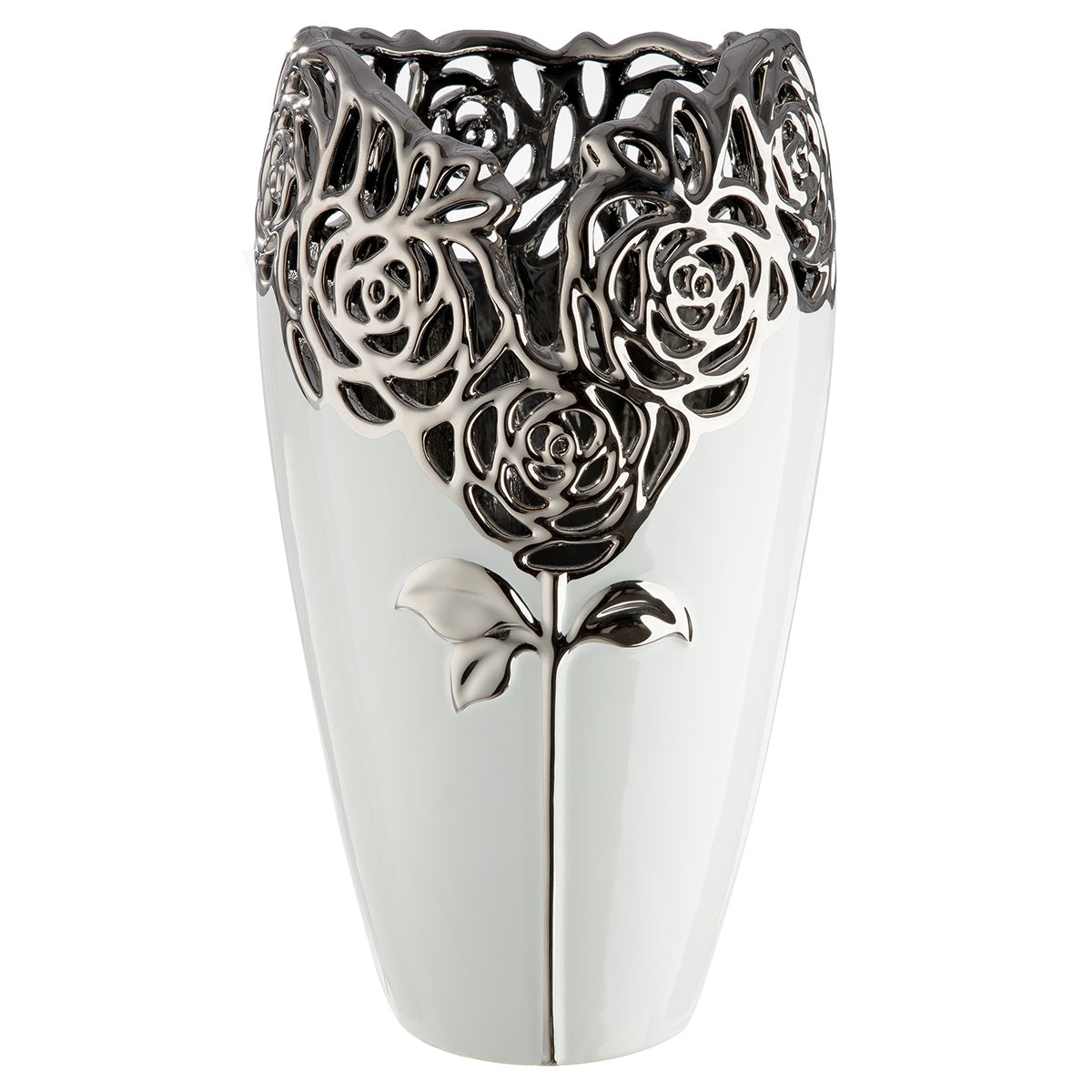 Rose Vaas Wit-Zilver 31.5 cm