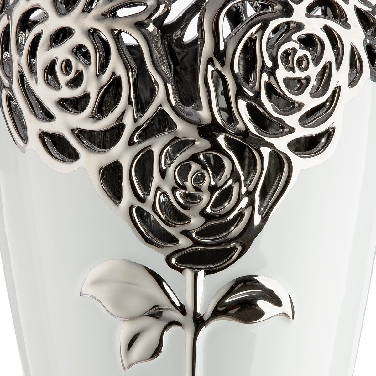 Rose Vaas Wit-Zilver 31.5 cm
