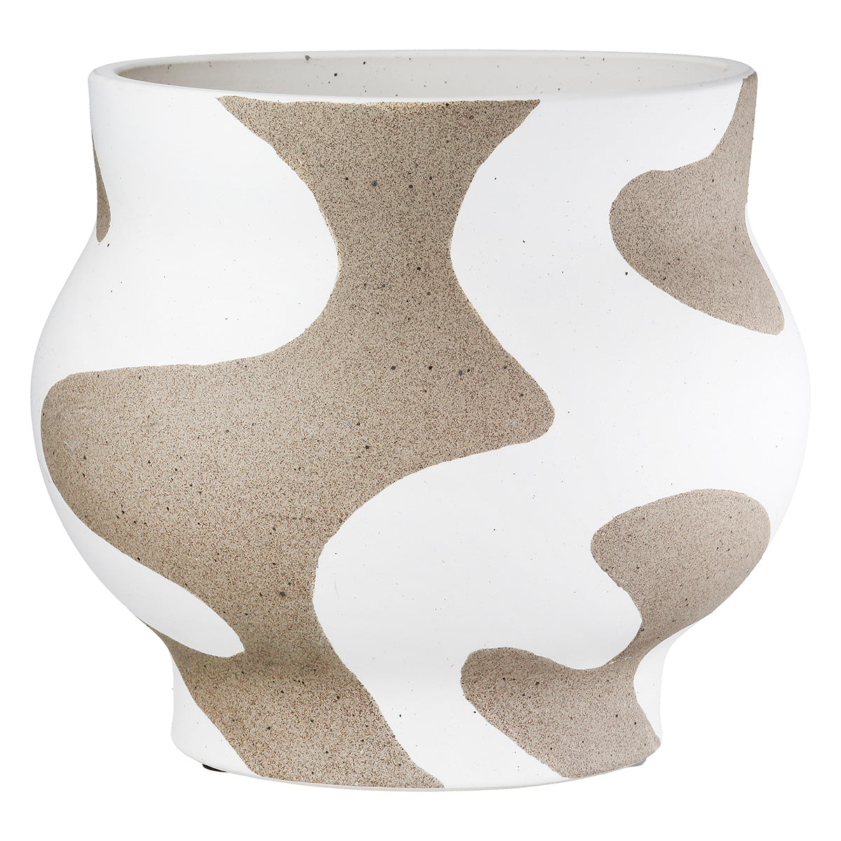 Areno Ronde Vaas Beige-Wit 20 cm