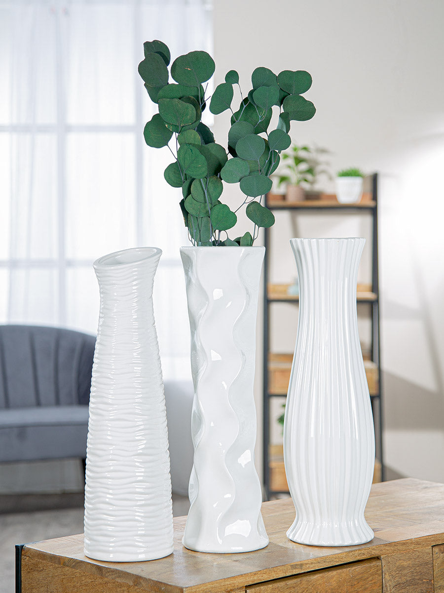 Diverso Vloervaas Wit 46 cm