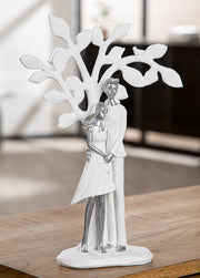 Lovely Paar Boom Sculptuur Wit
