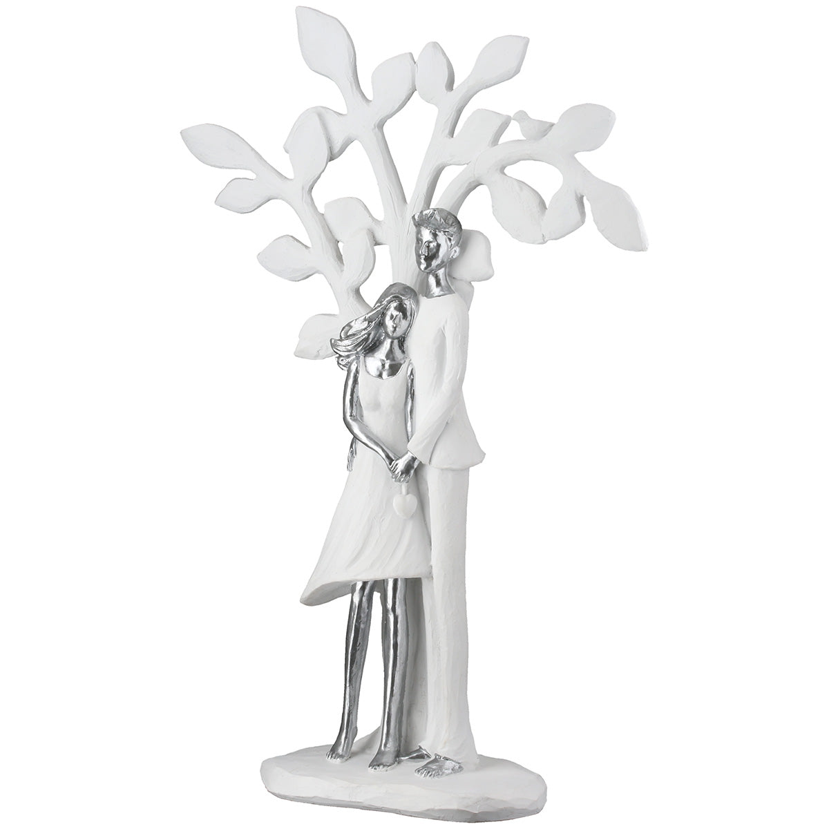 Lovely Paar Boom Sculptuur Wit