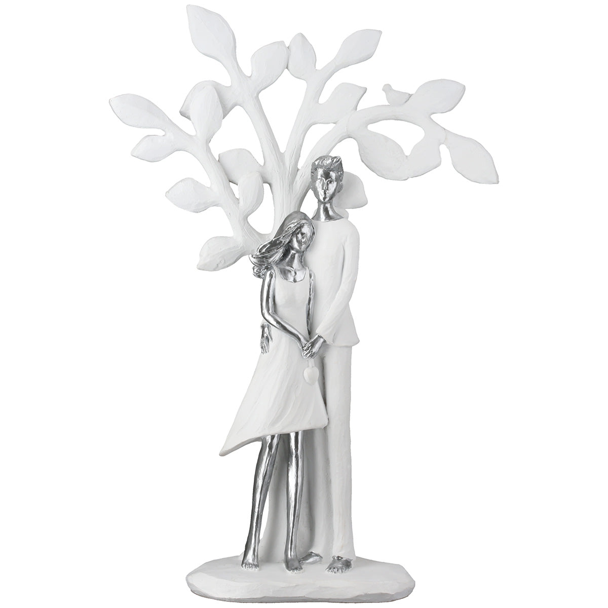 Lovely Paar Boom Sculptuur Wit