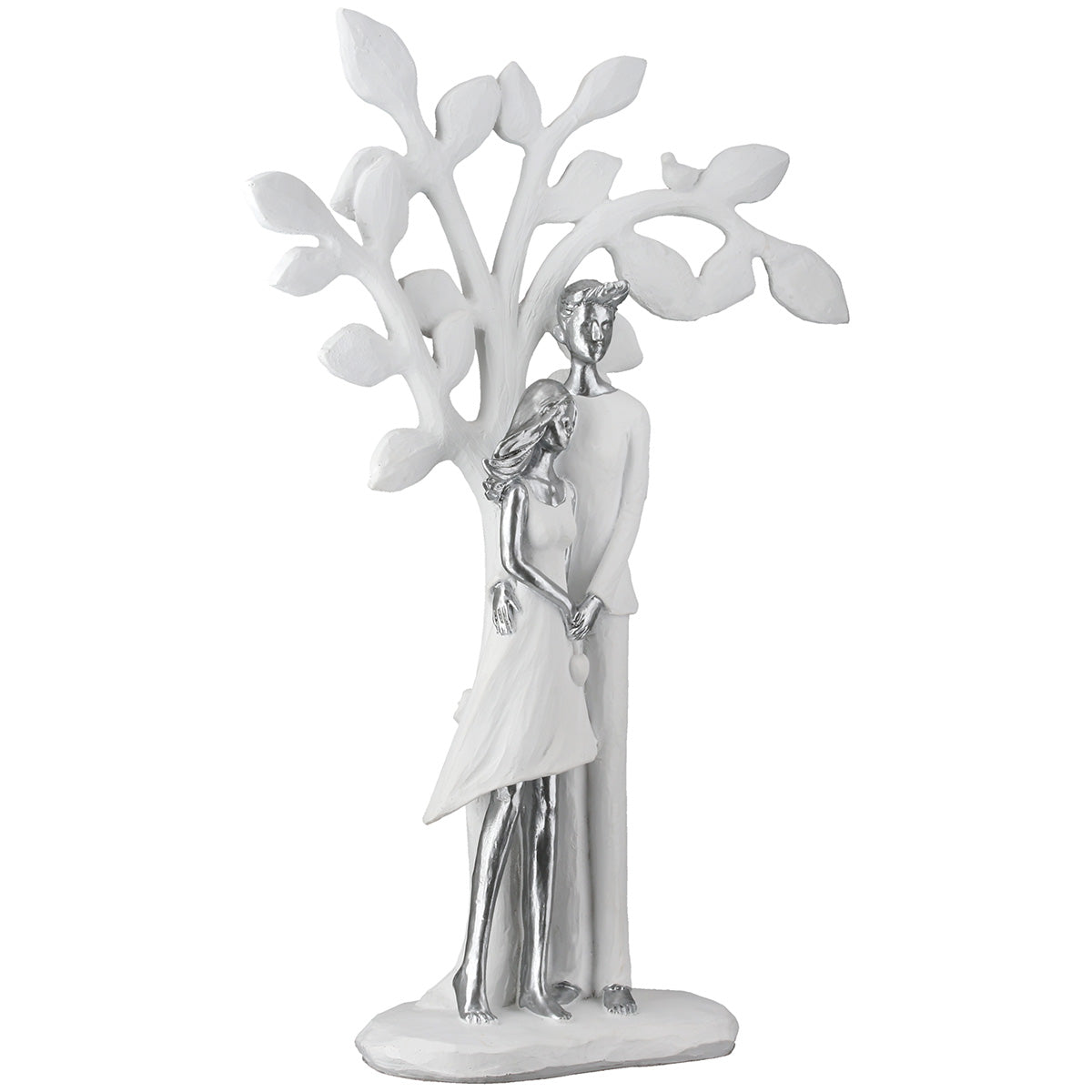 Lovely Paar Boom Sculptuur Wit