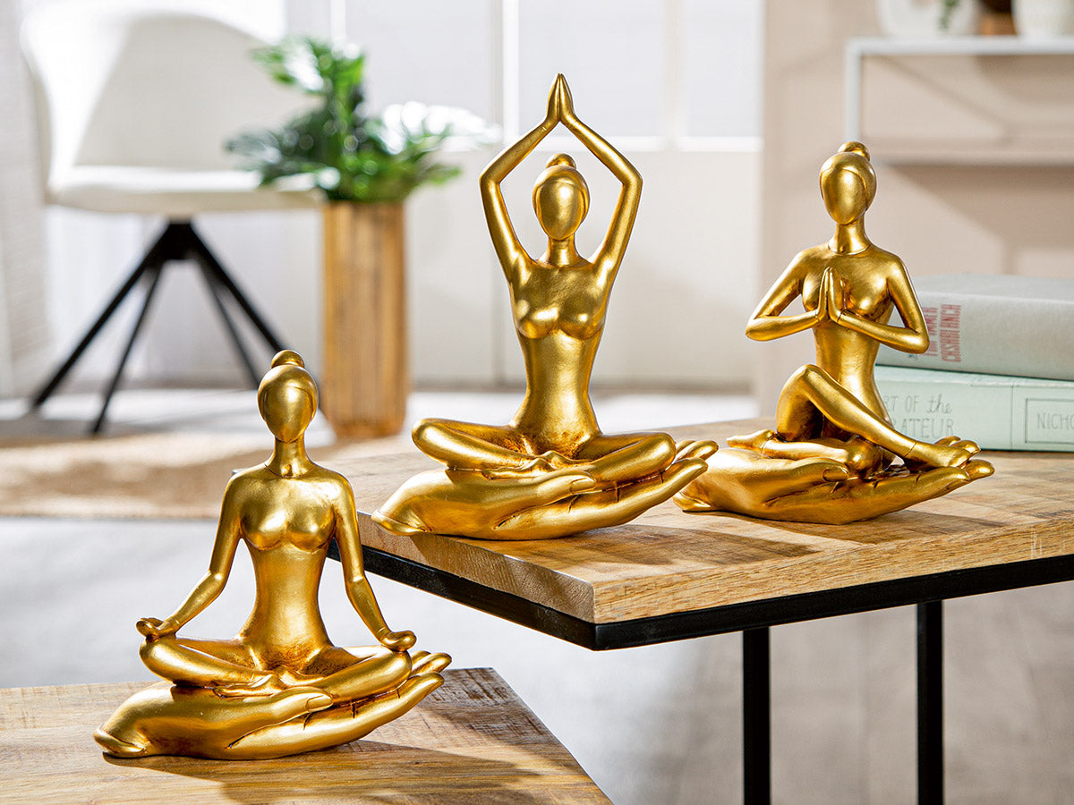 Yoga Frau Hand Figuur Goud