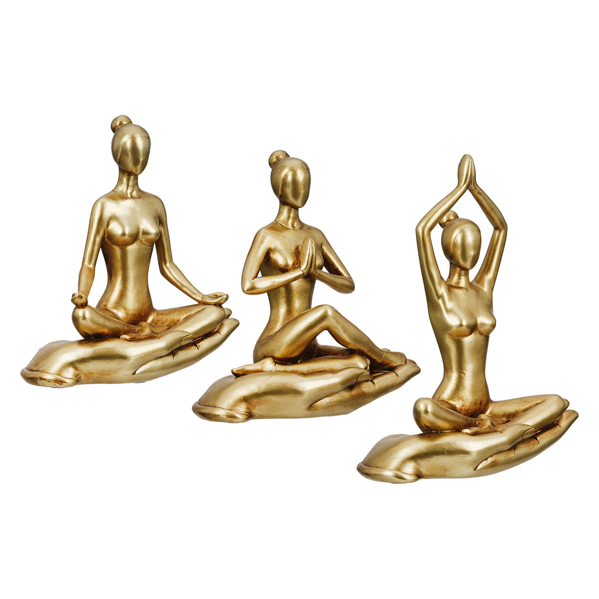 Yoga Frau Hand Figuur Goud