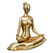 Yoga Frau Hand Figuur Goud