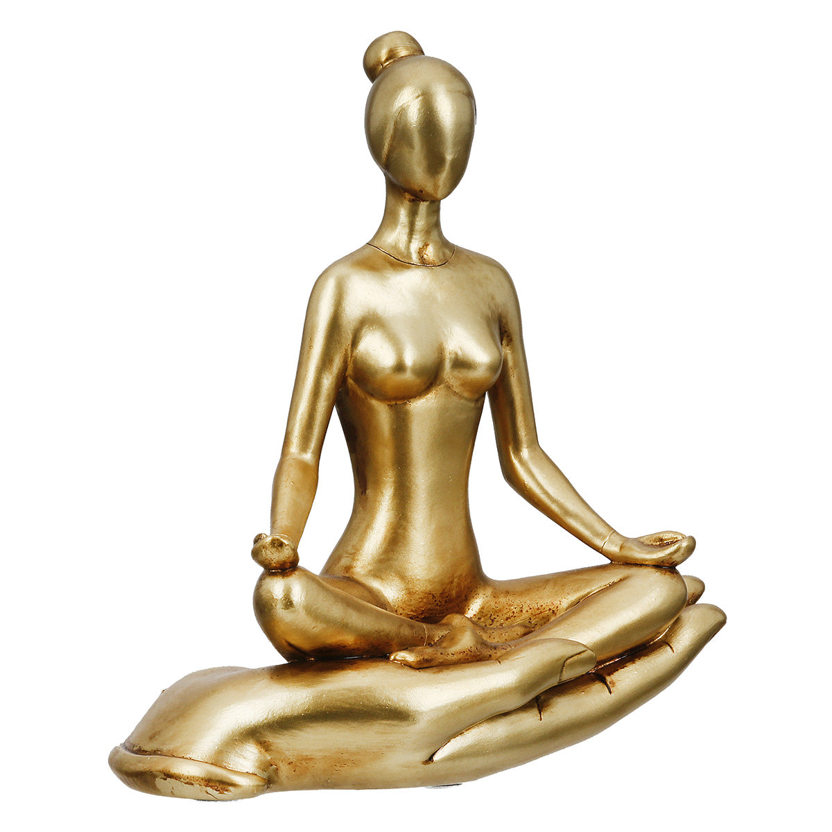 Yoga Frau Hand Figuur Goud