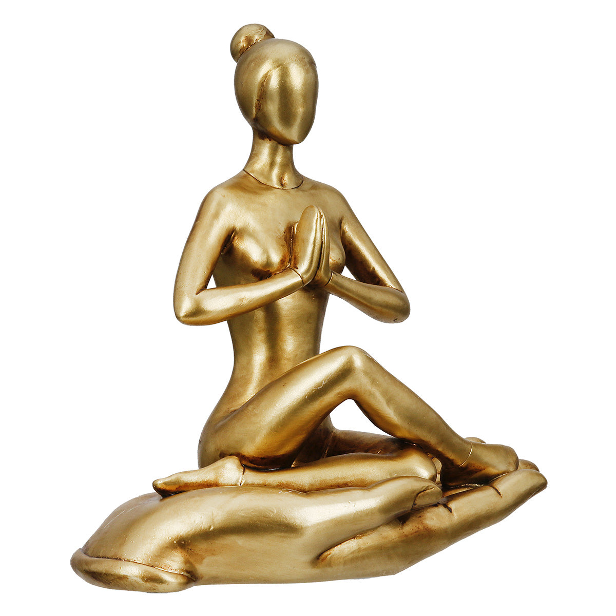 Yoga Frau Hand Figuur Goud