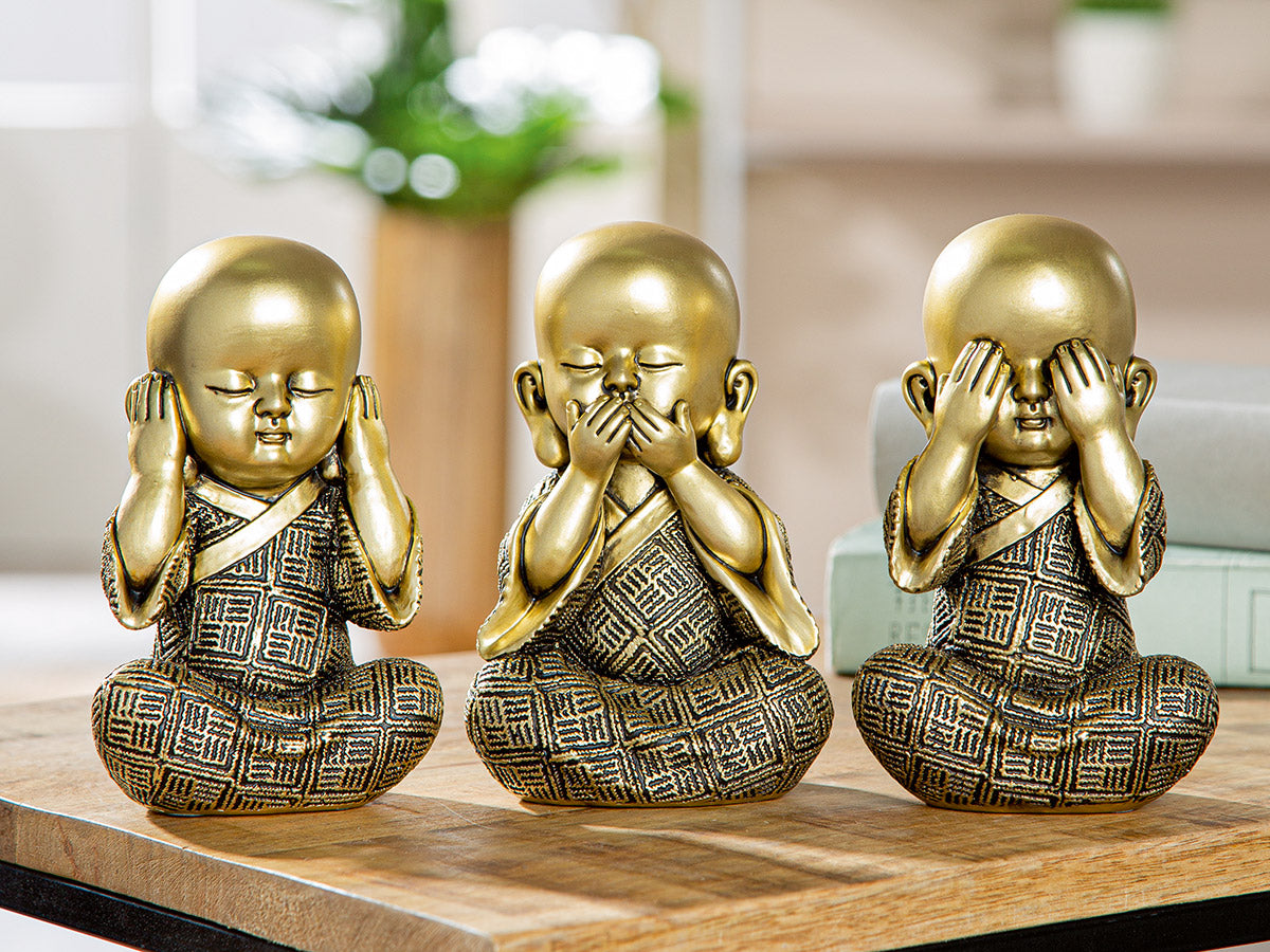 Monk Buddha Beeld Goud