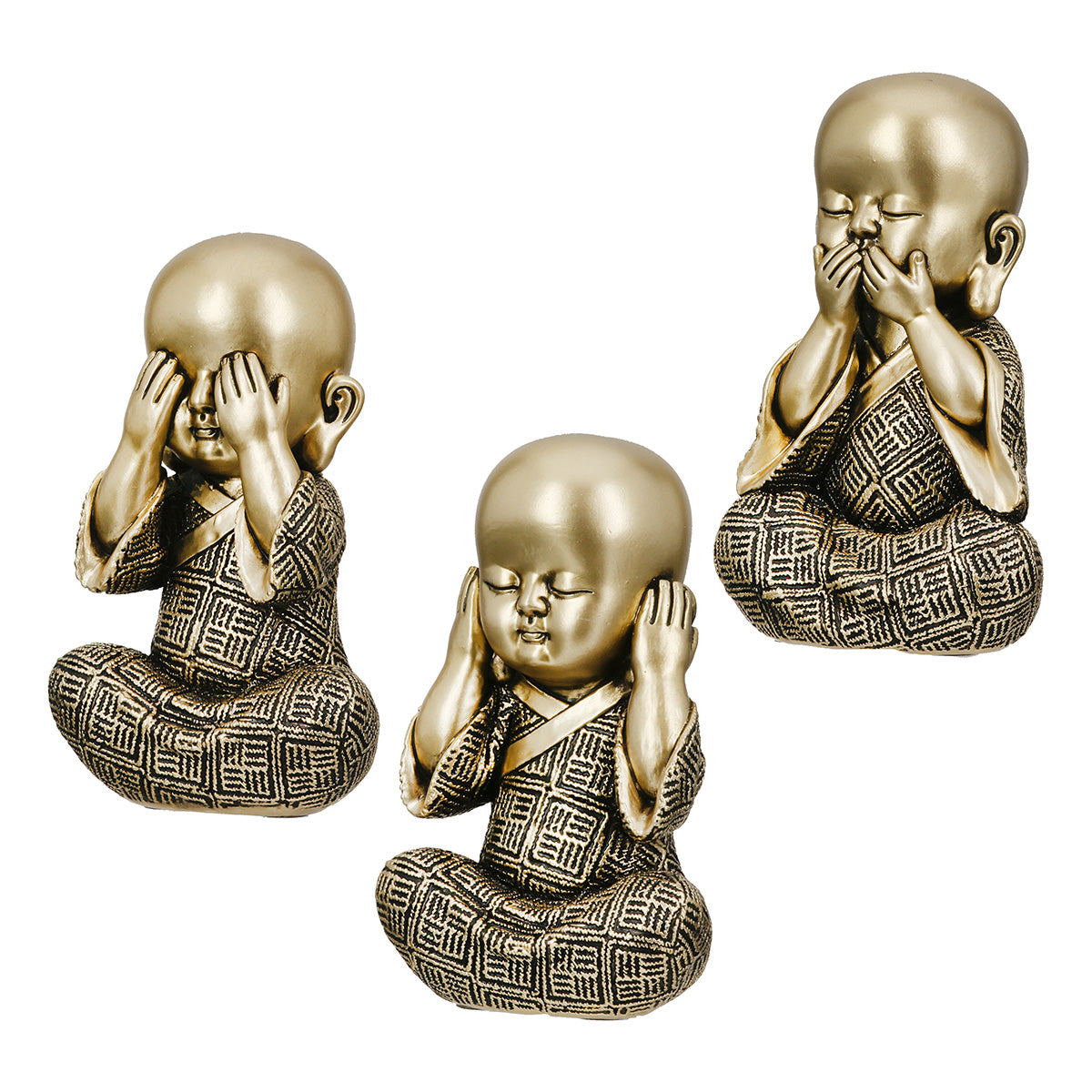 Monk Buddha Beeld Goud