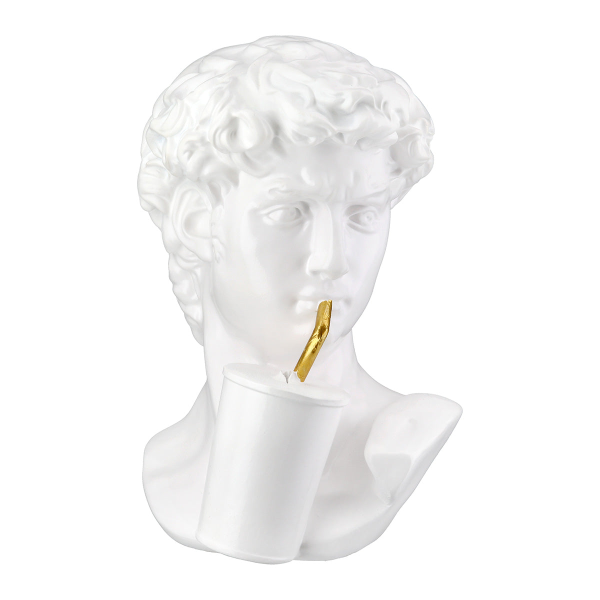 David Buste Sculptuur Poly Wit