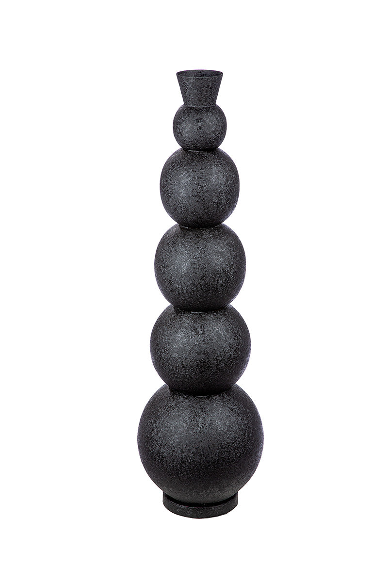 Grote Rotonda vloervaas zwart 76 cm