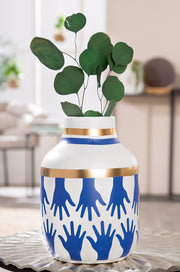 Santorini Vaas Wit Goud 24 cm