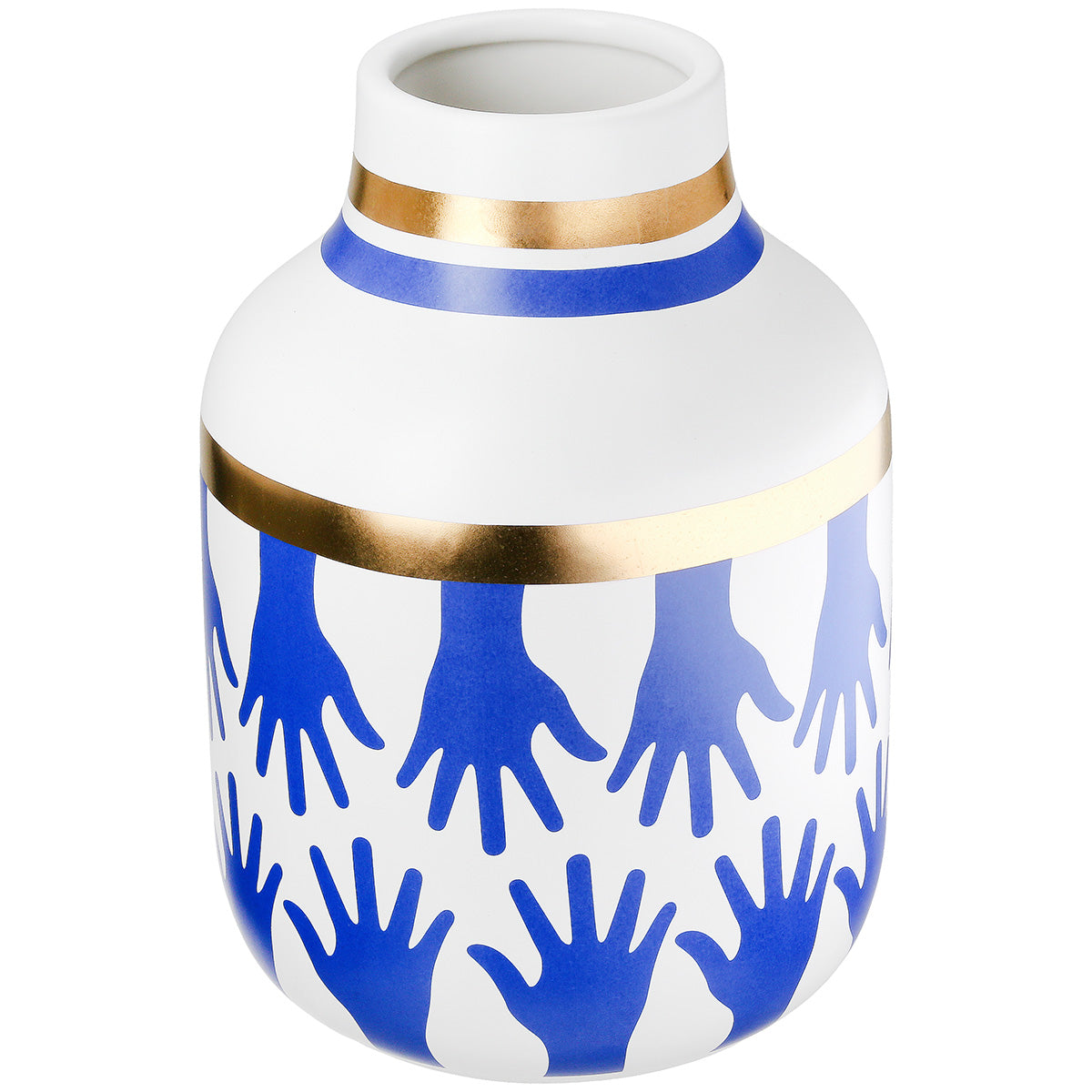 Santorini Vaas Wit Goud 24 cm