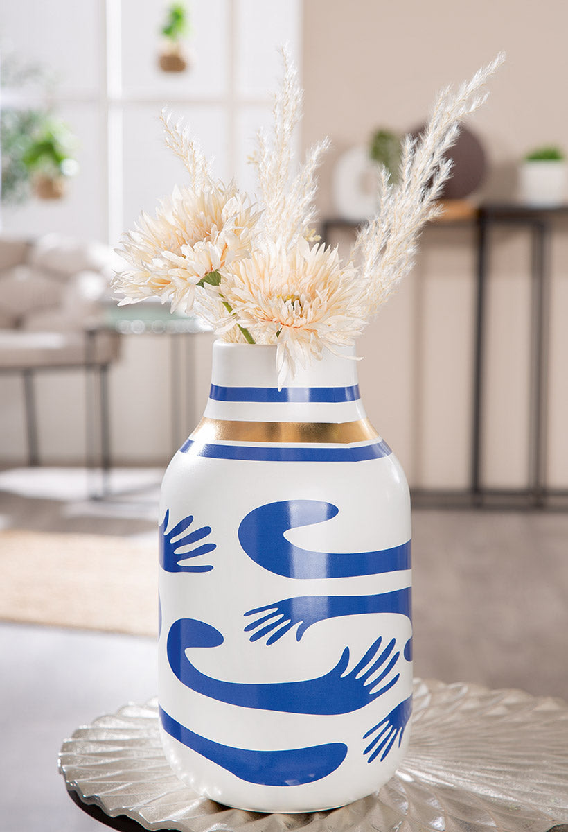 Santorini Vaas Wit Goud 29.5 cm