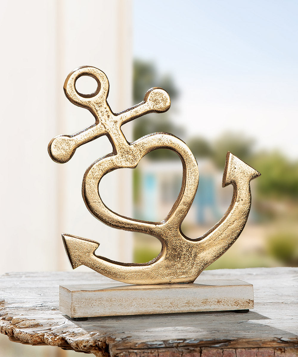 Gouden Anker Beeld Aluminium