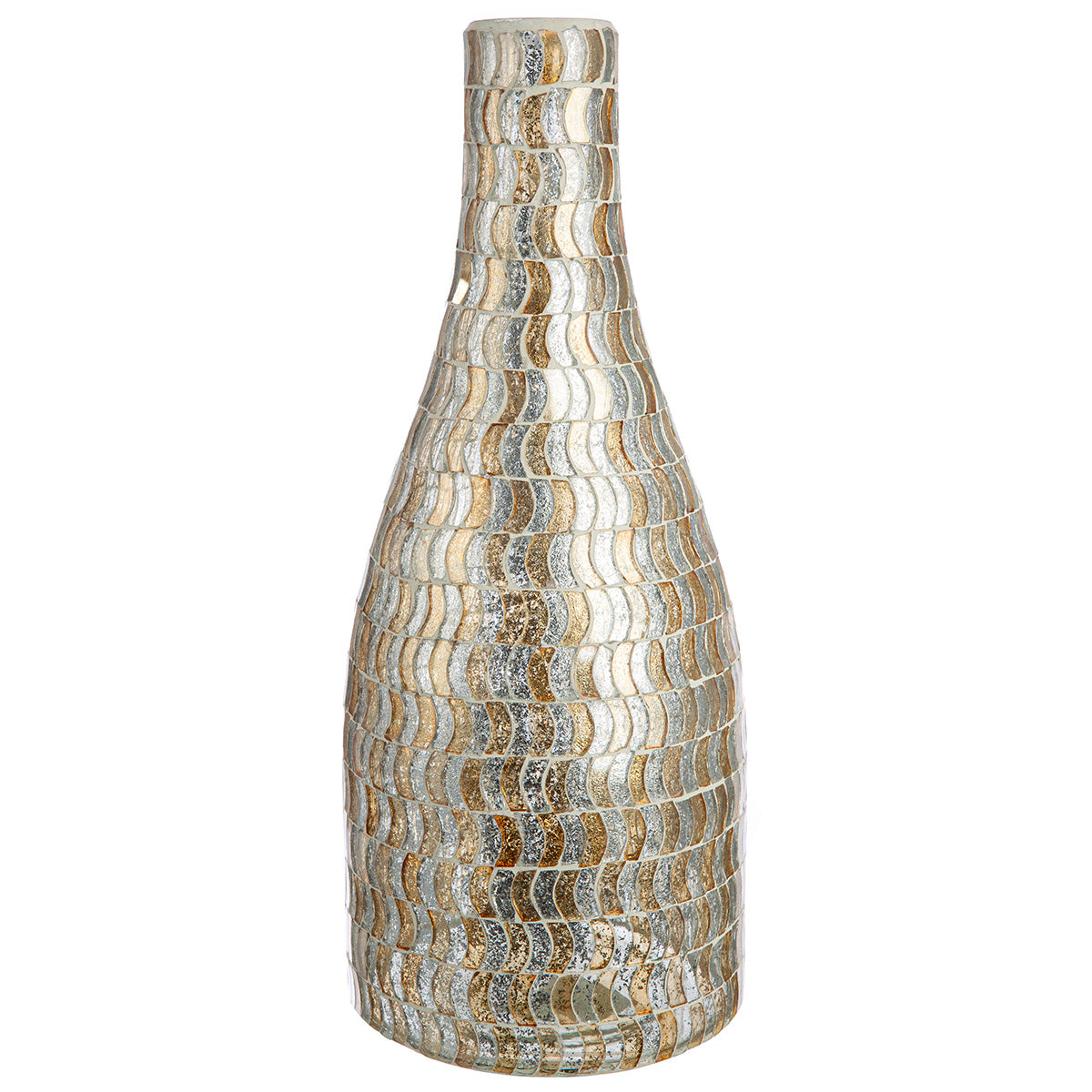 Sanga mozaïekvaas goud-zilver 32 cm