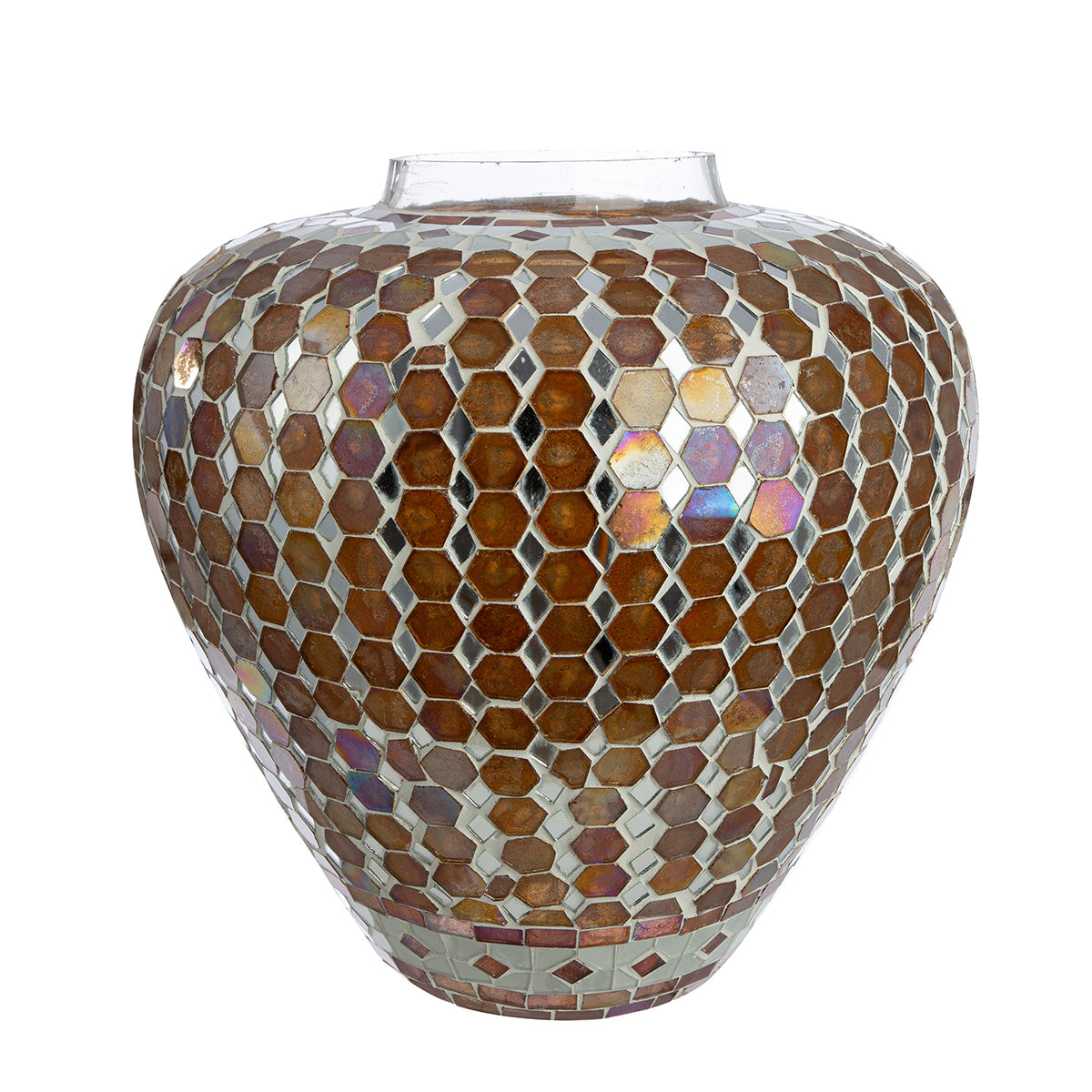 Bruine Mozaïekvaas Allegra 23 cm
