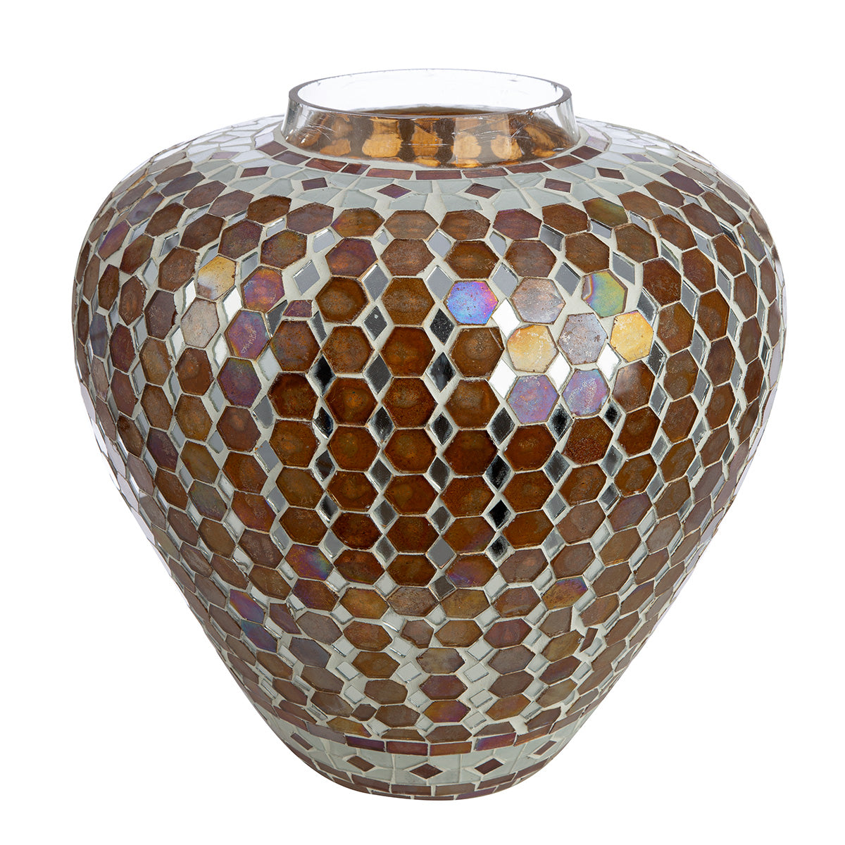 Bruine Mozaïekvaas Allegra 23 cm