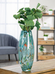 Groene glazen vaas Fuego 31 cm