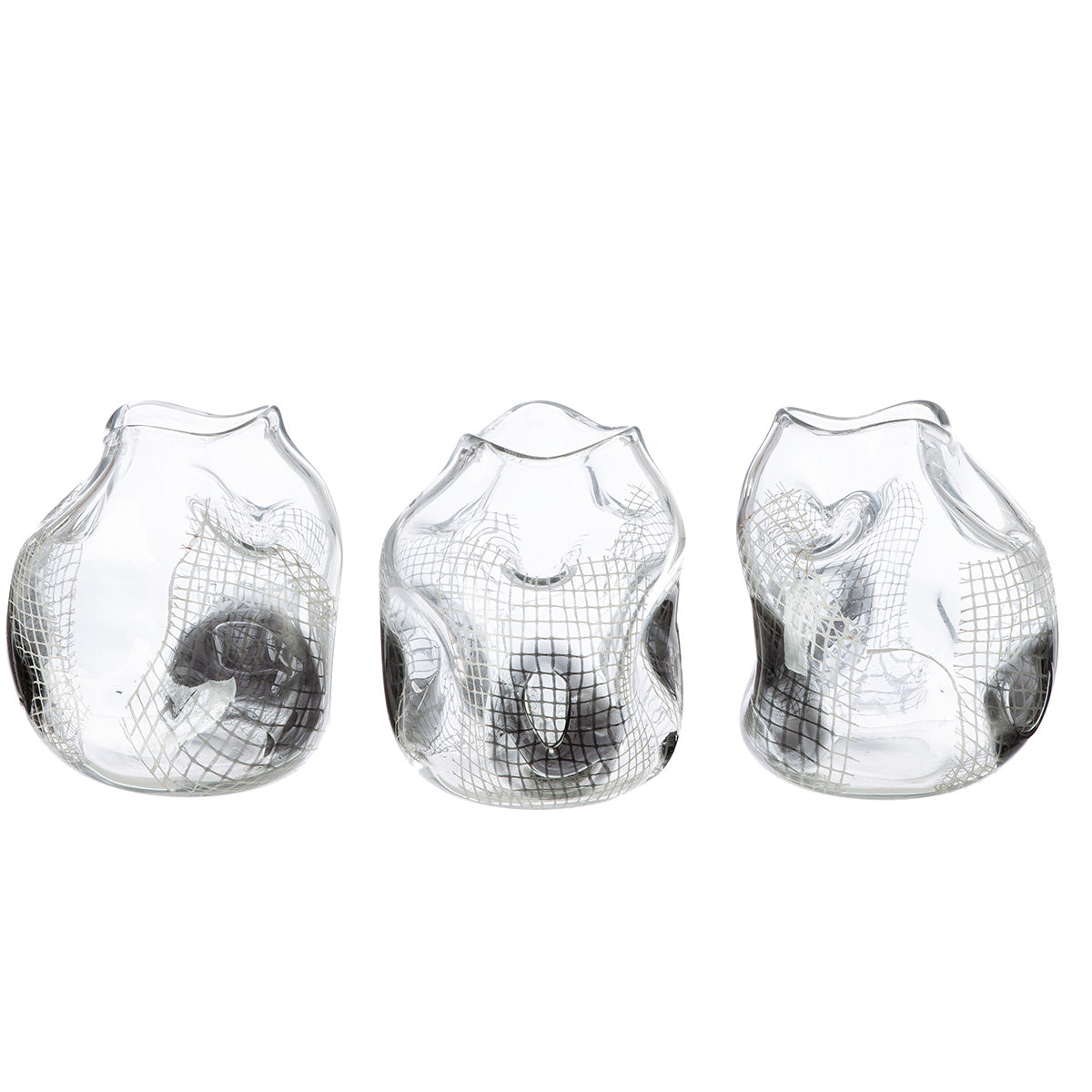 Grid bolvaas zwart-transparant 22 cm