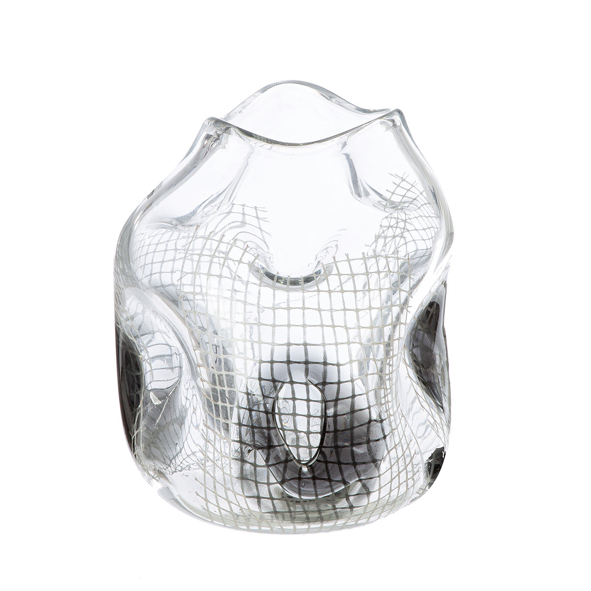 Grid bolvaas zwart-transparant 22 cm
