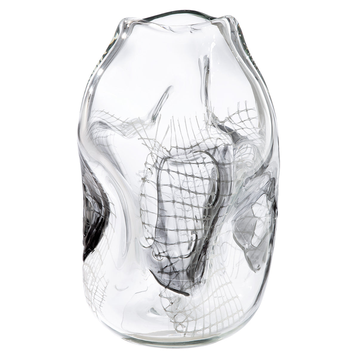 Grid bolvaas zwart-transparant 32 cm