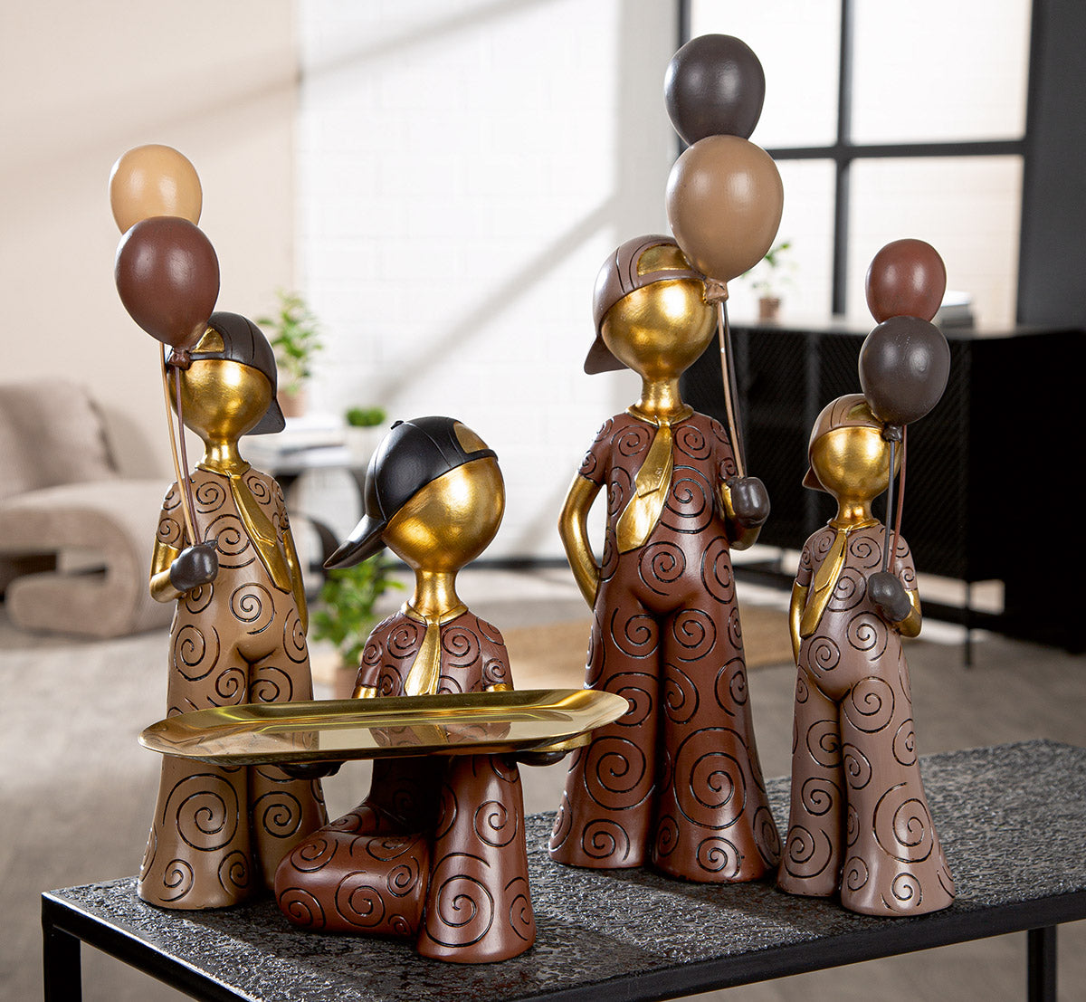 Ballonjongen Kinderfiguur Bruin
