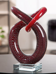 Glazen Sculptuur Curvum Rood