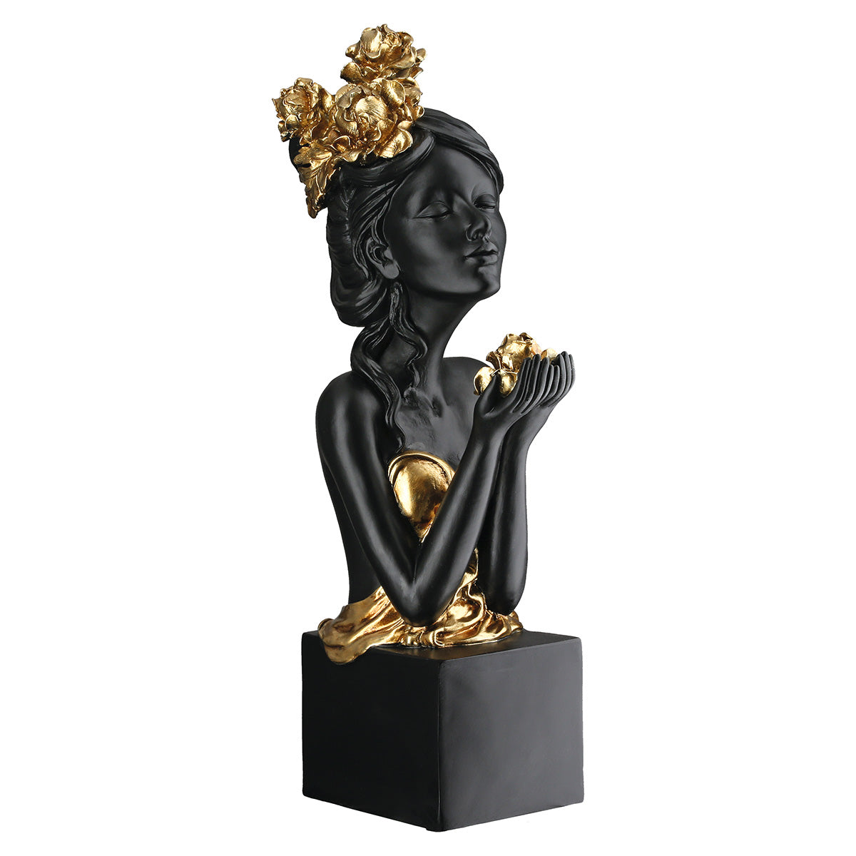 Rosenliebe Vrouwenfiguur Zwart-Goud LED