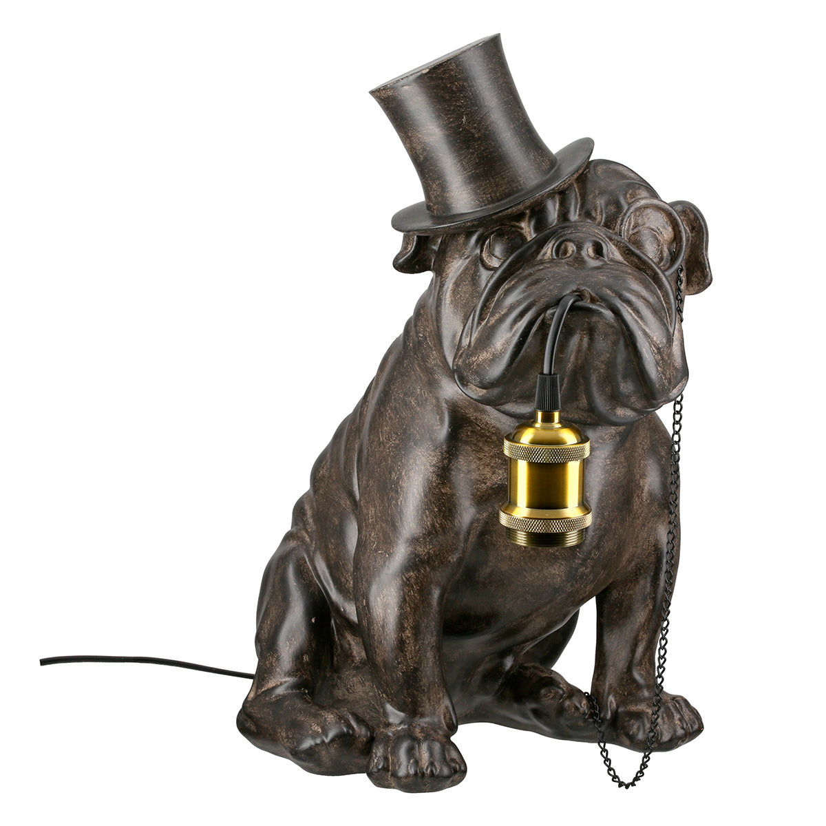 Mops met Monokel Tafellamp Bruin