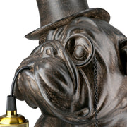 Mops met Monokel Tafellamp Bruin