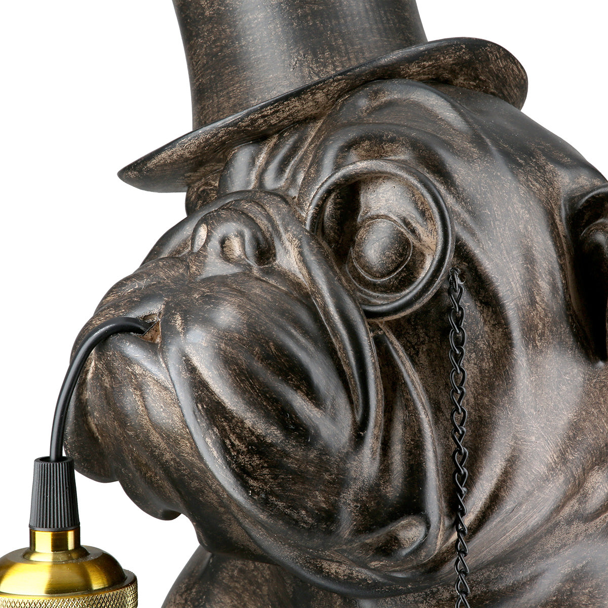 Mops met Monokel Tafellamp Bruin