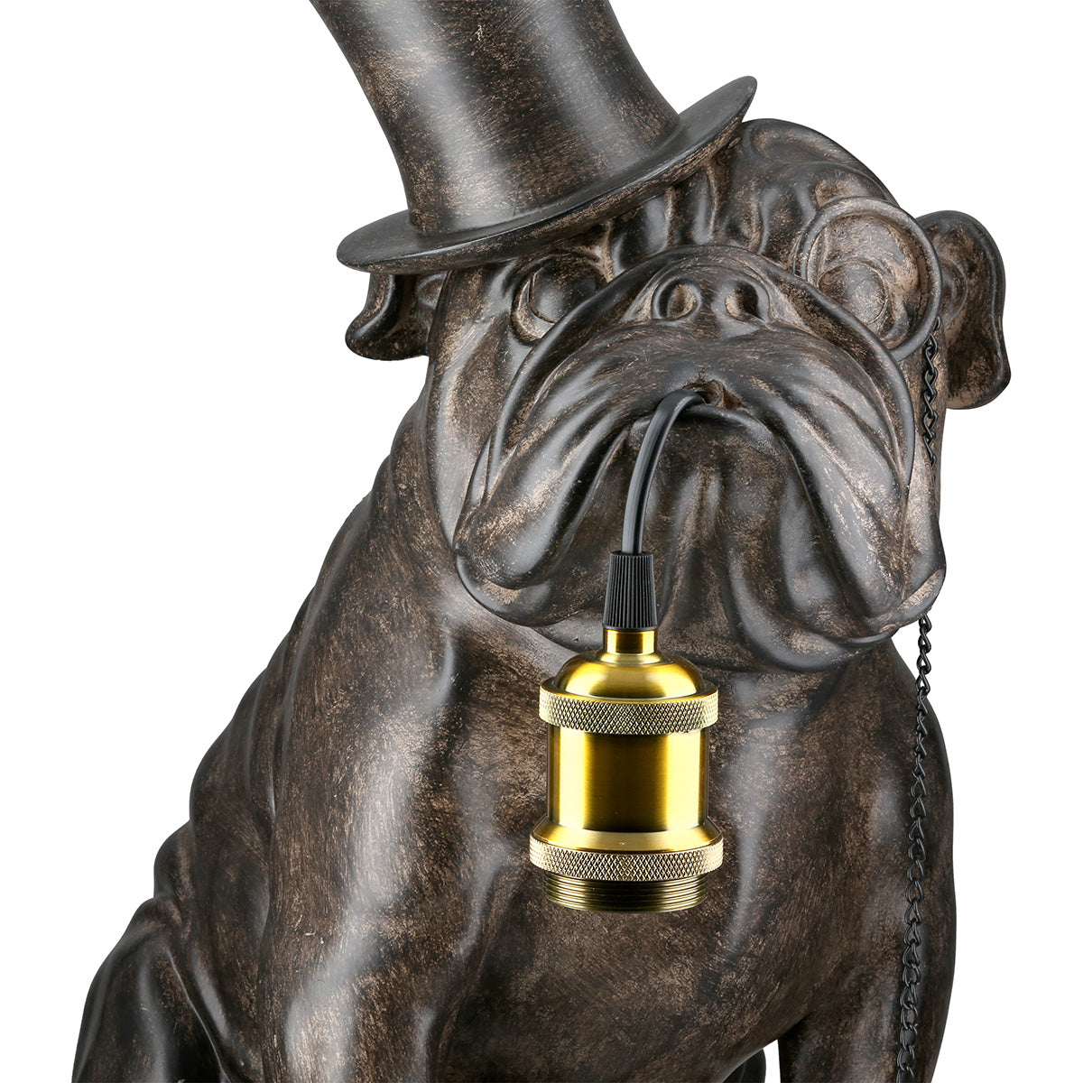Mops met Monokel Tafellamp Bruin