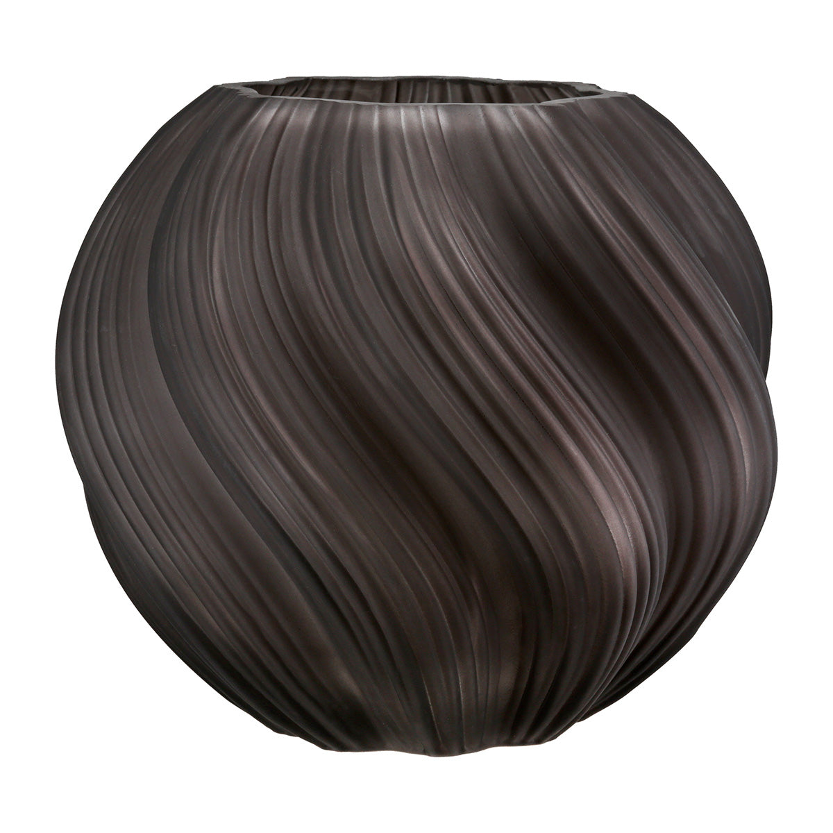 Donkerbruine glazen vaas Belly 16 cm