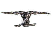 Cliffhanger Man Sculptuur Zilver
