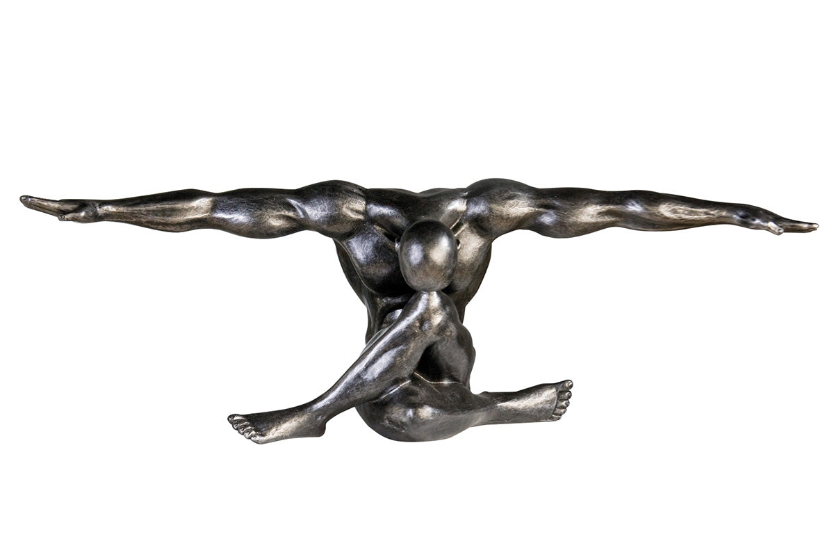Cliffhanger Man Sculptuur Zilver