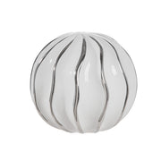 Keramische Decoratiebal Strepen Wit