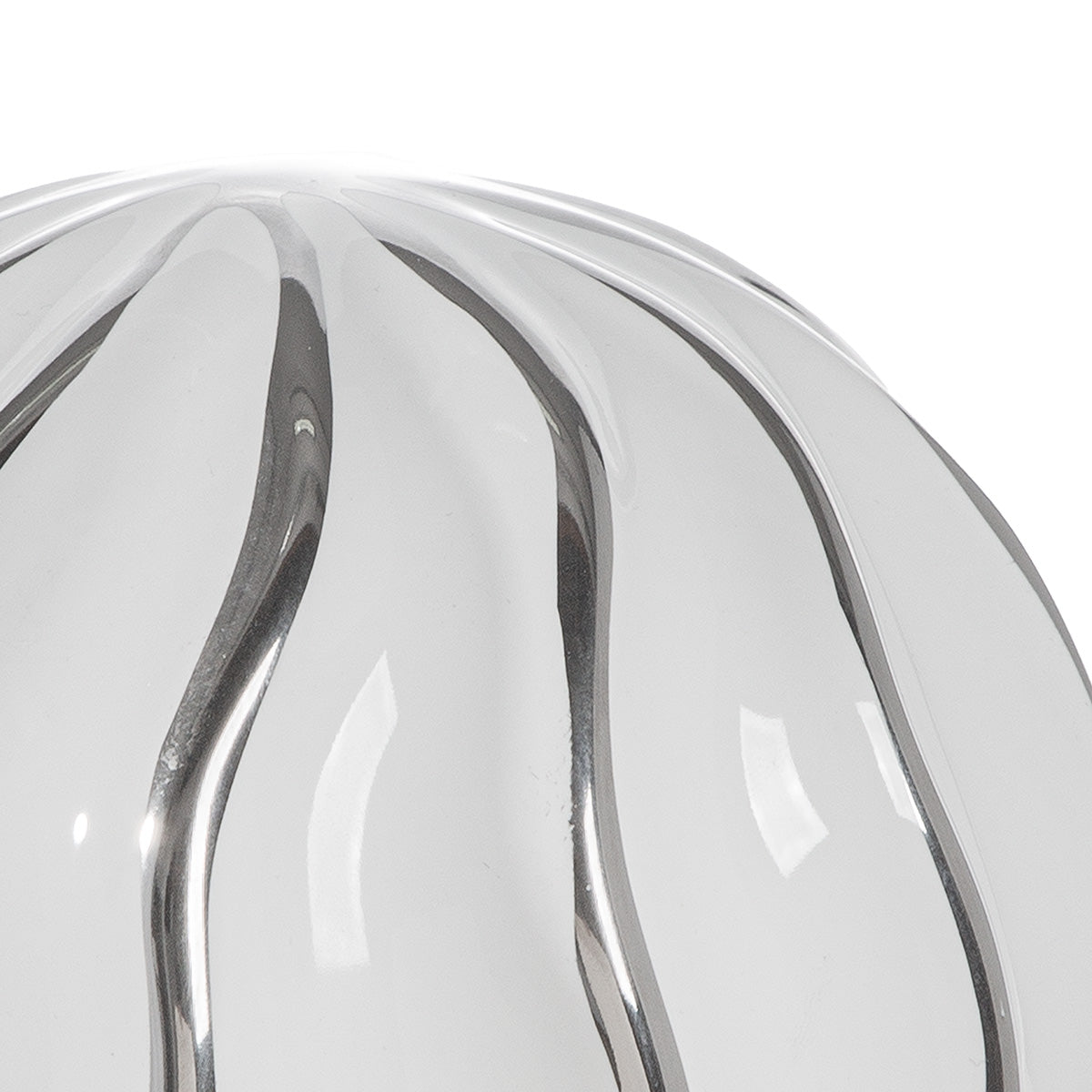 Keramische Decoratiebal Strepen Wit