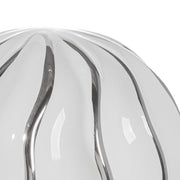 Keramische Decoratiebal Strepen Wit