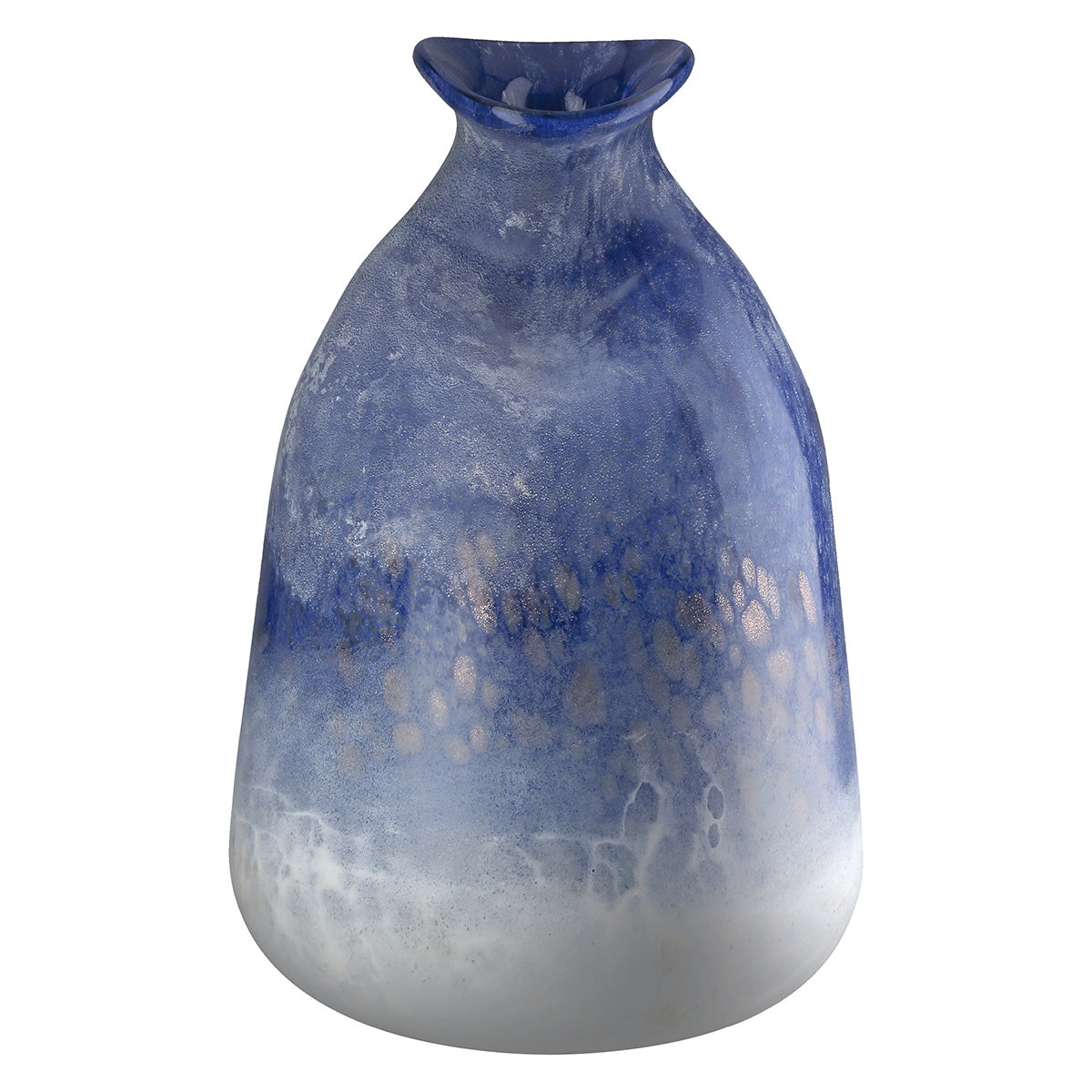 Blauwe glazen vaas Azur 27 cm