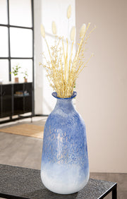 Blauwe glazen vaas Azur 37 cm