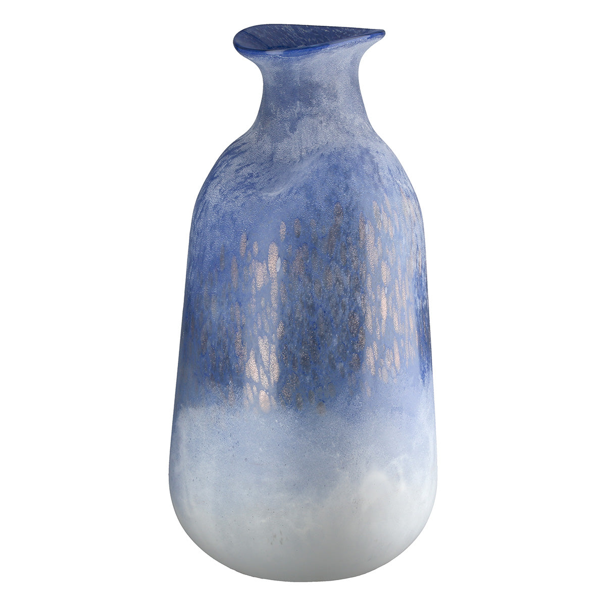 Blauwe glazen vaas Azur 37 cm